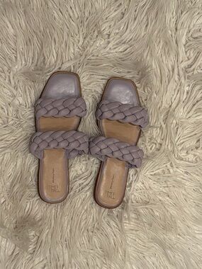 Time and Tru Braided Double-Strap Slide Sandals in Lavender